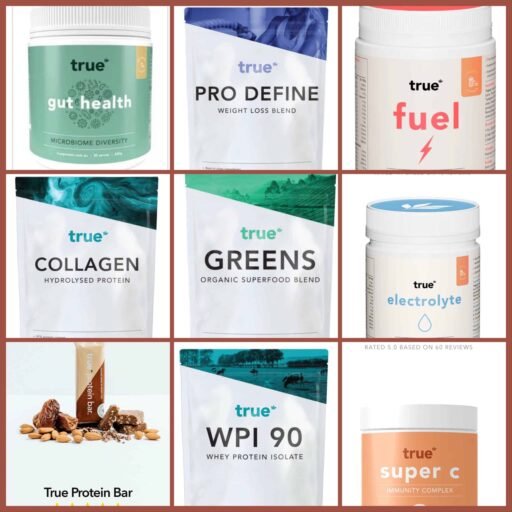 True Protein supplements range including WPI 90, Pro Define, Collagen, Gut Health, Greens, Fuel, Electrolyte, Super C and Protein Bar – quality nutrition support at Focus Health & Fitness Norwest